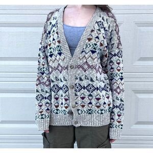 Vintage Timber Trail Cardigan Knit Colorful Pattern Men